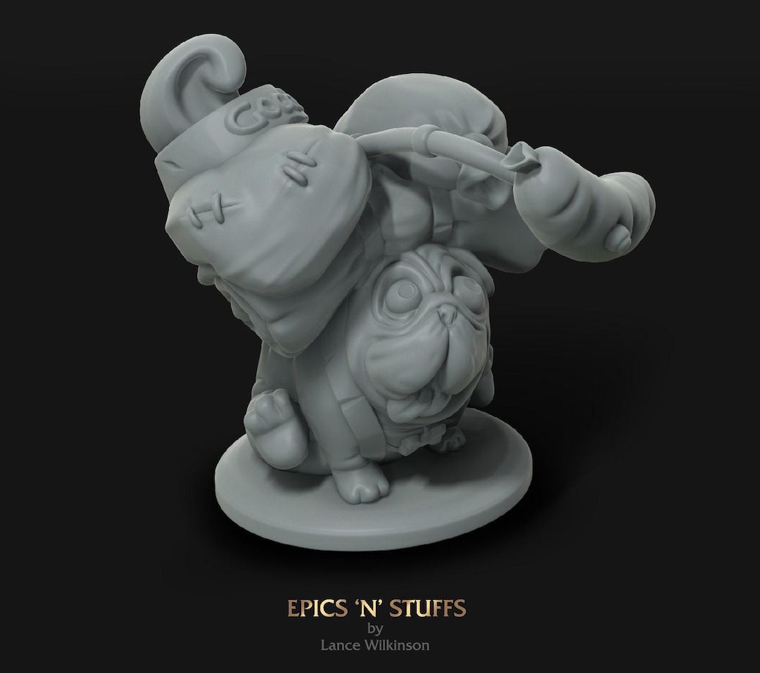 Rpg Pug Pug Companion | Tabletop RPG Miniature | Epic 'N' Stuff | Roleplaying ...