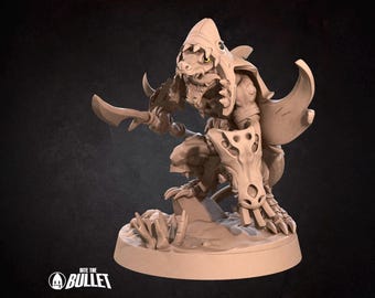Kobold Fighter Miniature | Tabletop RPG Miniature | Bite the Bullet | Roleplaying 3D Printed Fantasy Mini
