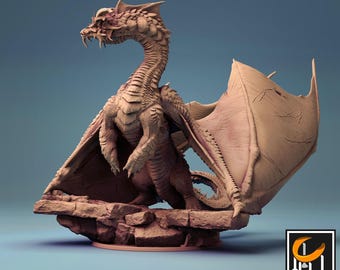 Ancient Brine Dragon Miniature | Tabletop RPG Miniature | Rescale Miniature | Roleplaying 3D Printed Fantasy Mini
