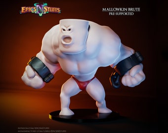 Marshmallow Brute Miniature | Tabletop RPG Miniature | Epic 'N' Stuff | Roleplaying 3D Printed Fantasy Mini