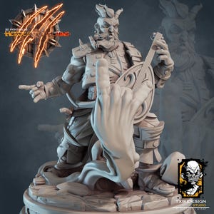 Tiefling Bard Miniature | Tabletop RPG Miniature | Javier Txiki Tejedor | Roleplaying 3D Printed Fantasy Mini