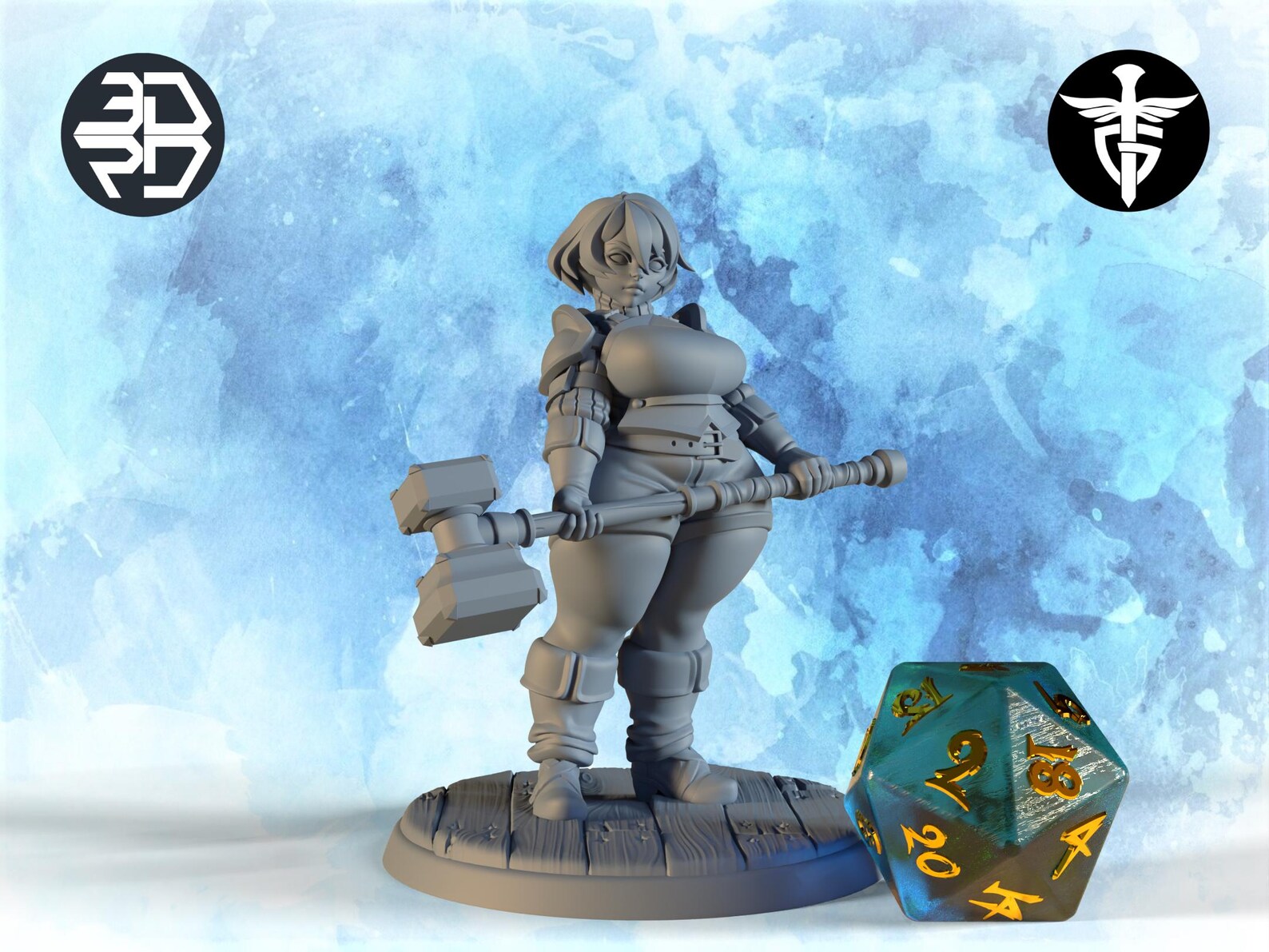 Mini Female Female Fighter Miniature, Bridget | Twin Goddess Miniatures | Tabletop ...