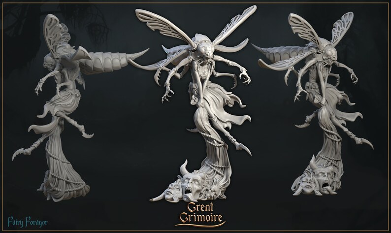Female Fairy Insect Miniature | Tabletop RPG Miniature | Great Grimoire ...