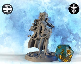 Female Firbolg Ranger Miniature, Lyhrra | Twin Goddess Miniatures | Tabletop RPG Miniature | Roleplaying 3D Printed Fantasy Mini
