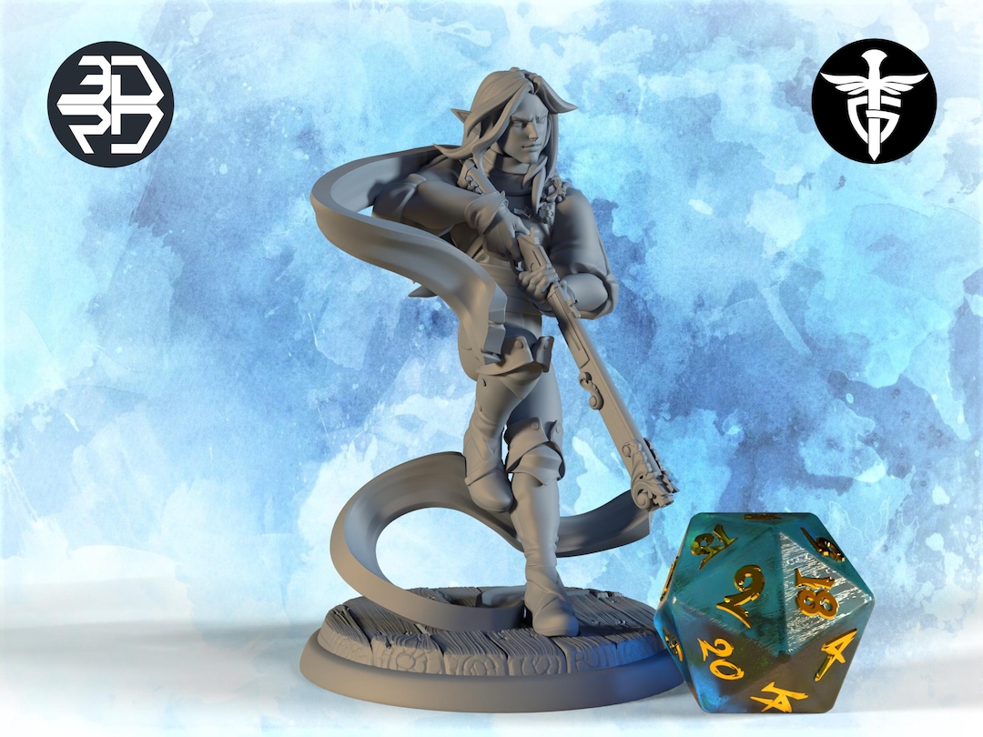 Elf Rifleman Miniature, Ael | Twin Goddess Miniatures | Tabletop RPG ...