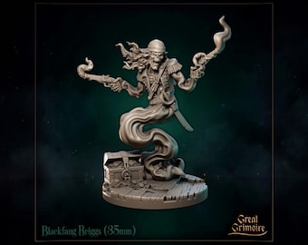 Skeleton Pirate Guardian Miniature, Blackfang Briggs | Tabletop RPG Miniature | Great Grimoire | Roleplaying 3D Printed Fantasy Mini