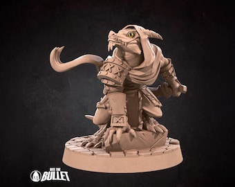 Kobold Rogue Miniature | Tabletop RPG Miniature | Bite the Bullet | Roleplaying 3D Printed Fantasy Mini