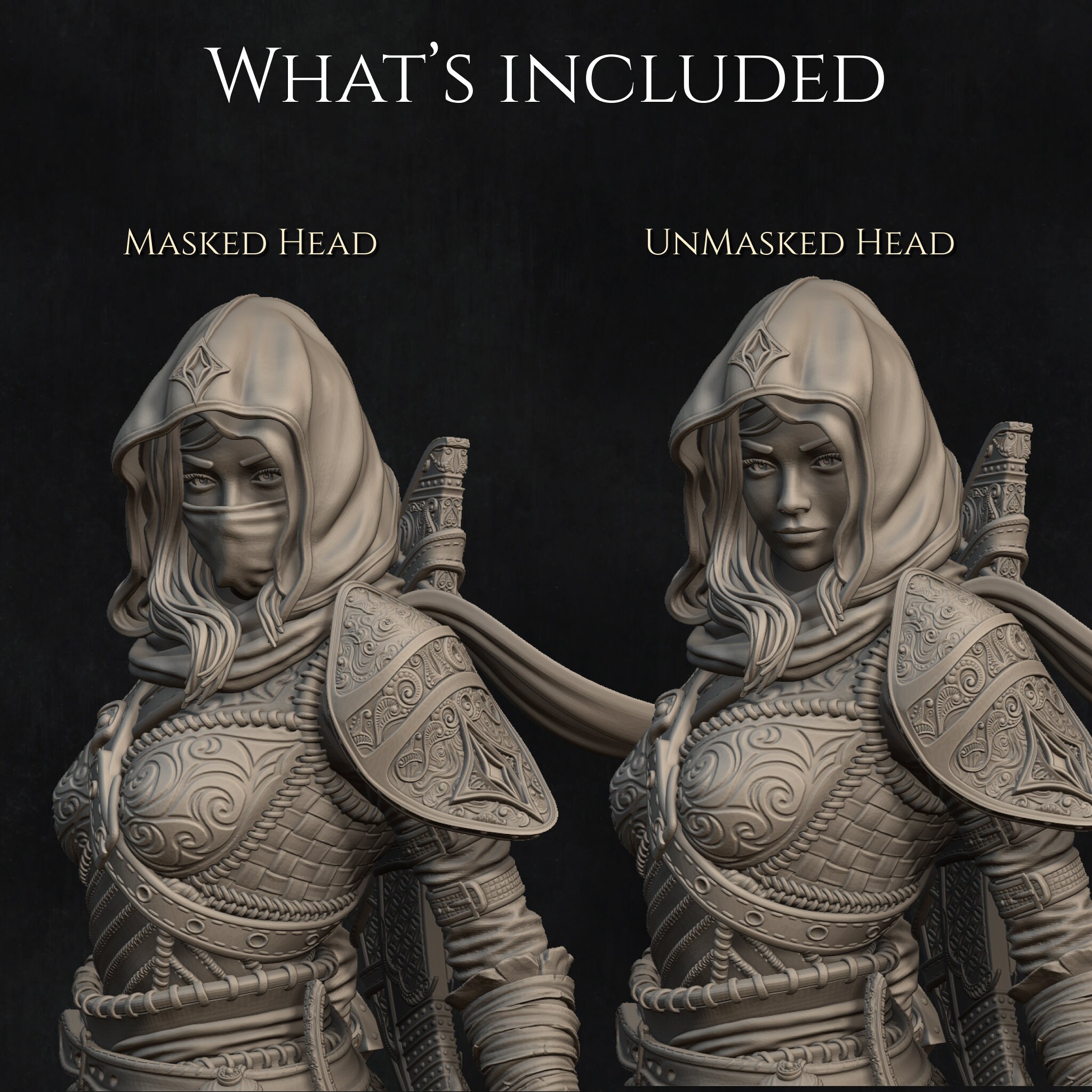 Female Assassin Miniature, Artemisia | Tabletop RPG Miniature ...