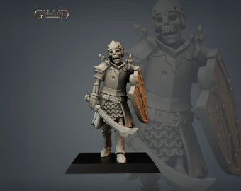 Skeleton Fighter Miniature | Tabletop RPG Miniature | Galaad Miniatures | Roleplaying 3D Printed Fantasy Mini