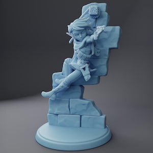 Female Elf Rogue Miniature, Kara | Twin Goddess Miniatures | Tabletop RPG Miniature | Roleplaying 3D Printed Fantasy Mini