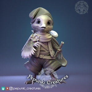 Hornero Traveller Miniature | Tabletop RPG Miniature | Pepunki Creatures | Roleplaying 3D Printed Fantasy Mini