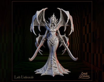 Vampire Miniature, Lady Umbravale | Tabletop RPG Miniature | Great Grimoire | Roleplaying 3D Printed Fantasy Mini