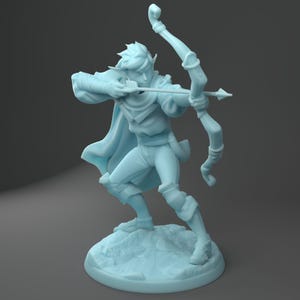 Elf Ranger Miniature, Velwyn | Twin Goddess Miniatures | Tabletop RPG Miniature | Roleplaying 3D Printed Fantasy Mini