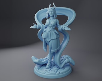 Goddess of the Dunes Miniature, Sehkti | Twin Goddess Miniatures | Tabletop RPG Miniature | Roleplaying 3D Printed Fantasy Mini