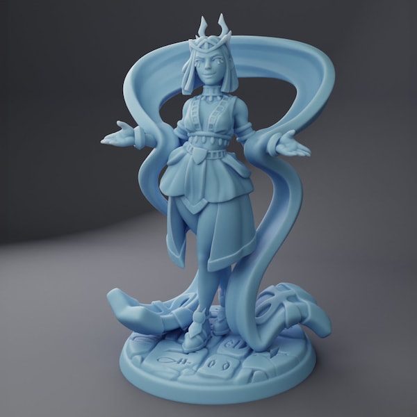 Goddess of the Dunes Miniature, Sehkti | Twin Goddess Miniatures | Tabletop RPG Miniature | Roleplaying 3D Printed Fantasy Mini