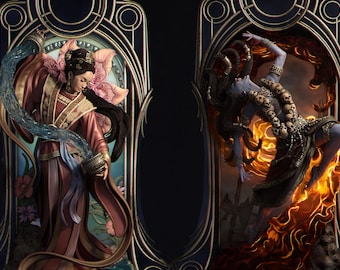 Tarot Arcana: Temperance Diorama Miniature | Tabletop RPG Miniature | Nerikson | Roleplaying 3D Printed Fantasy Mini