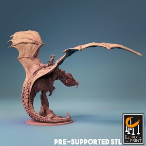 Oriental Dragon Miniature | Tabletop RPG Miniature | Rescale Miniature | Roleplaying 3D Printed Fantasy Mini image 4