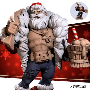 Miniatura de Papá Noel, Klaus / Miniatura de juego de rol de mesa / Muerde la bala / Juego de rol de fantasía impreso en 3D