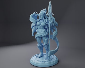 Warrior Goddess Miniature, Styrkja | Twin Goddess Miniatures | Tabletop RPG Miniature | Roleplaying 3D Printed Fantasy Mini