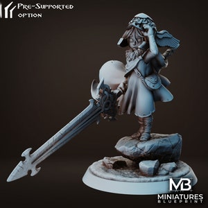 Child Warrior Miniature, Melanie | Tabletop RPG Miniature | Miniatures Blueprint | Roleplaying 3D Printed Fantasy Mini