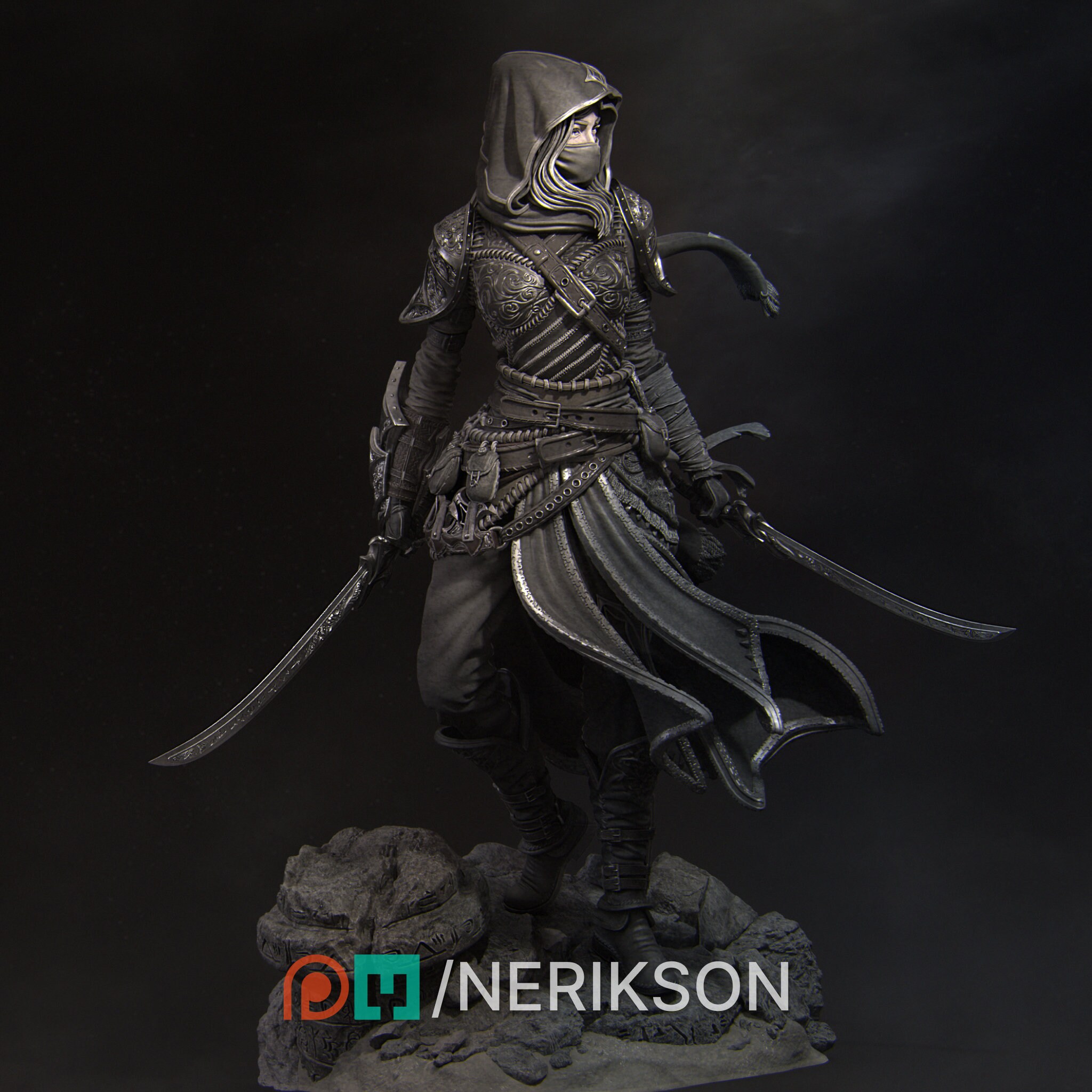 Female Assassin Miniature, Artemisia | Tabletop RPG Miniature ...