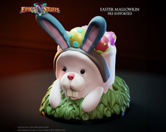 Marshmallow Bunny Miniature | Tabletop RPG Miniature | Epic 'N' Stuff | Roleplaying 3D Printed Fantasy Mini