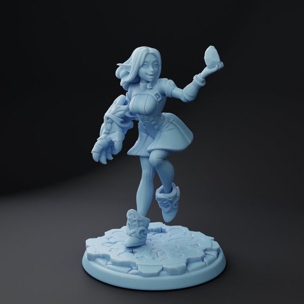 Female Hex Wizard Miniature | Twin Goddess Miniatures | Tabletop RPG Miniature | Roleplaying 3D Printed Fantasy Mini