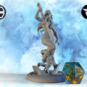 Female Drow Succubus Miniature, Nadya | Twin Goddess Miniatures | Tabletop RPG Miniature | Roleplaying 3D Printed Fantasy Mini