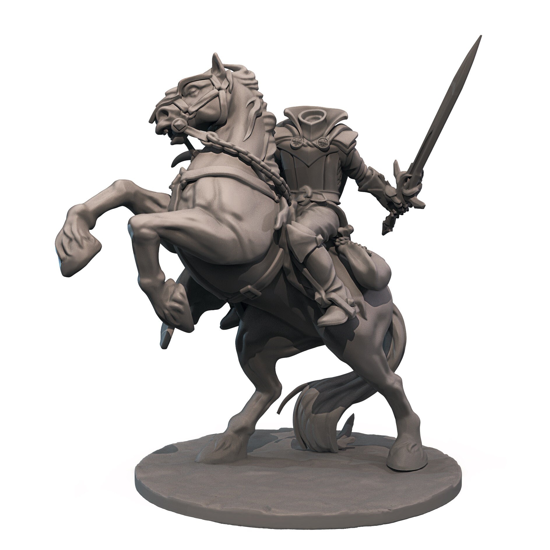 Headless Horseman Miniature, Ulrich Van Kopfen | Tabletop RPG Miniature |  Great Grimoire | Roleplaying 3D Printed Fantasy Mini - Etsy, image size:1887x1887