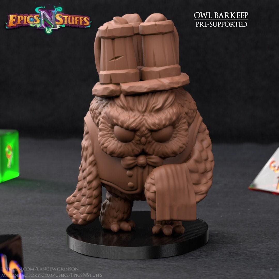 Owl Barkeep Miniature | Tabletop RPG Miniature | Epic 'N' Stuff ...