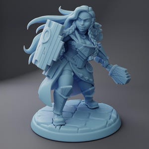 Female Cleric Miniature, Vamoth | Twin Goddess Miniatures | Tabletop RPG Miniature | Roleplaying 3D Printed Fantasy Mini