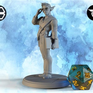 Elf Programmer Student Miniature | Twin Goddess Miniatures | Tabletop RPG Miniature | Roleplaying 3D Printed Fantasy Mini