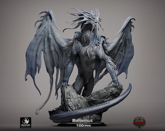 Bahamut Miniature | Tabletop RPG Miniature | Rescale Miniature | Roleplaying 3D Printed Fantasy Mini