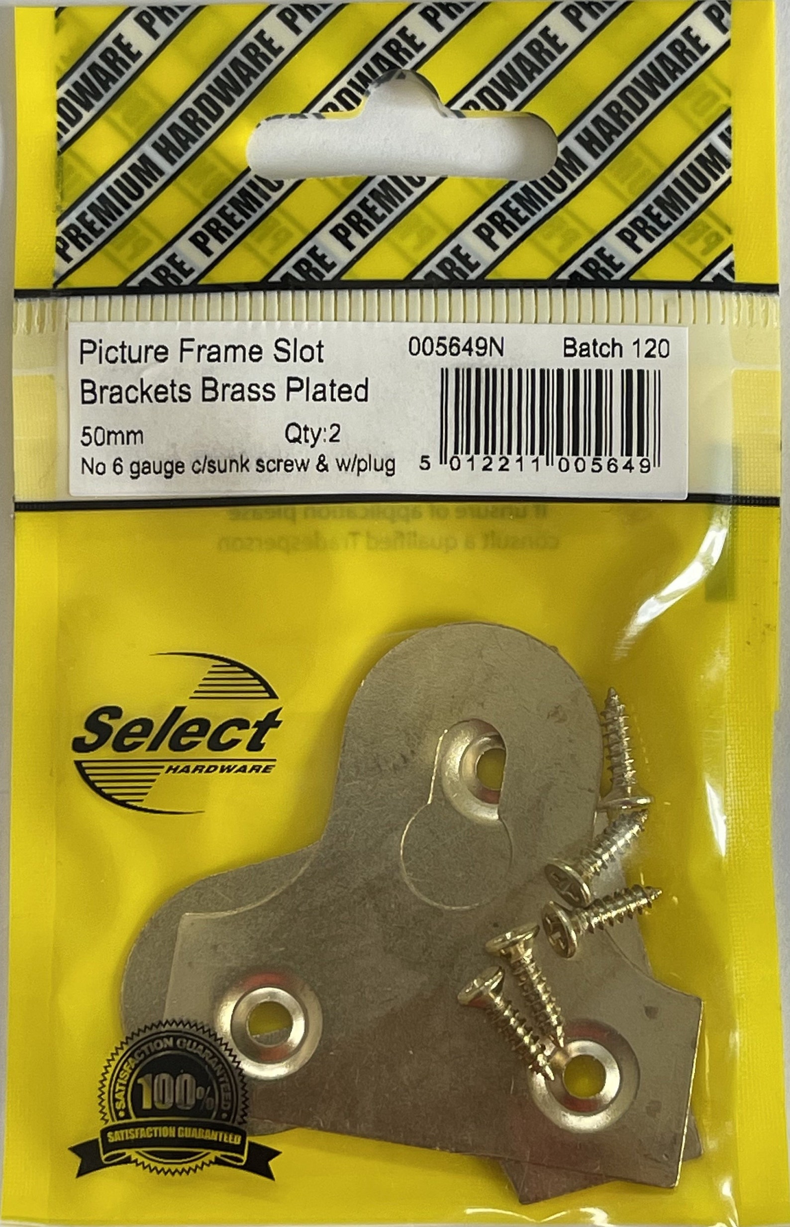 Heavy Duty Picture Frame Mirror Slot Brackets 50mm Brass Etsy