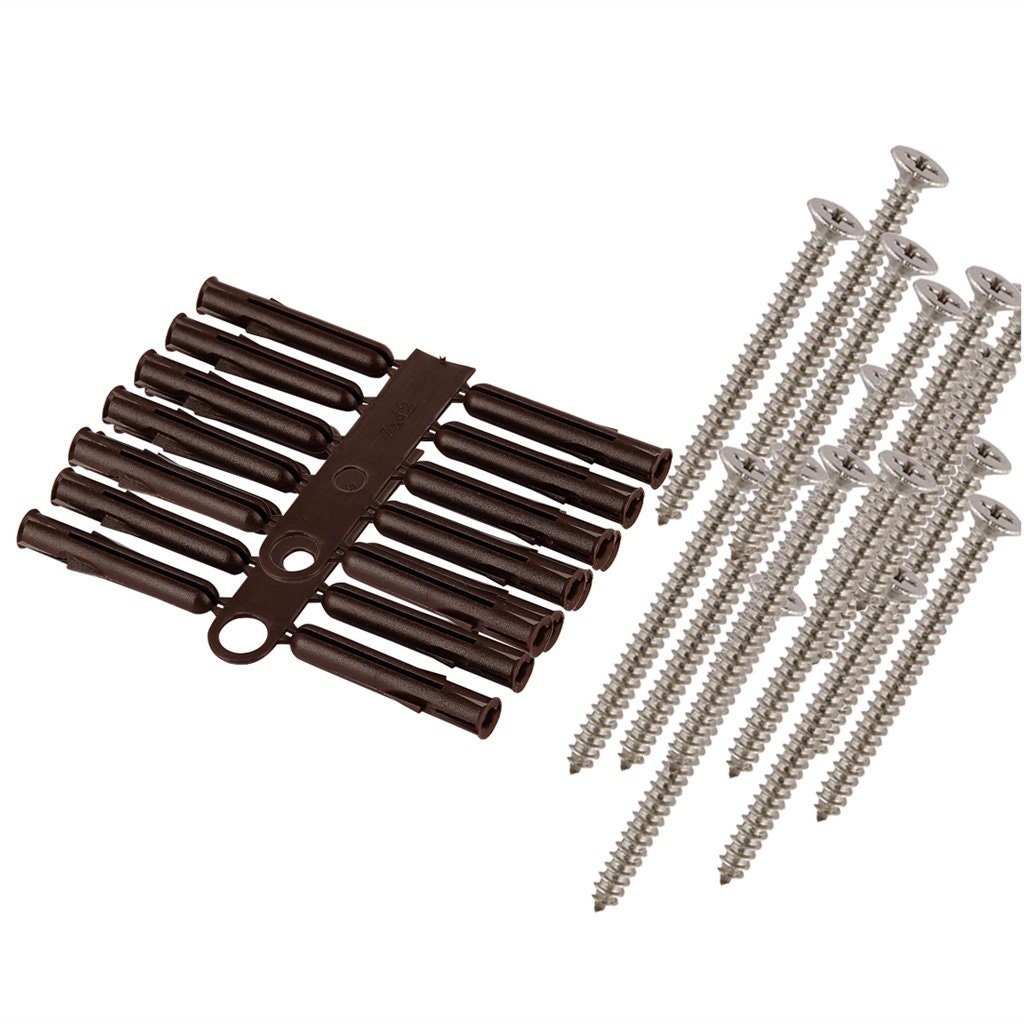 Screw & Wall Plug Kit 1 1/2 x No.10 Brown PK15 Etsy