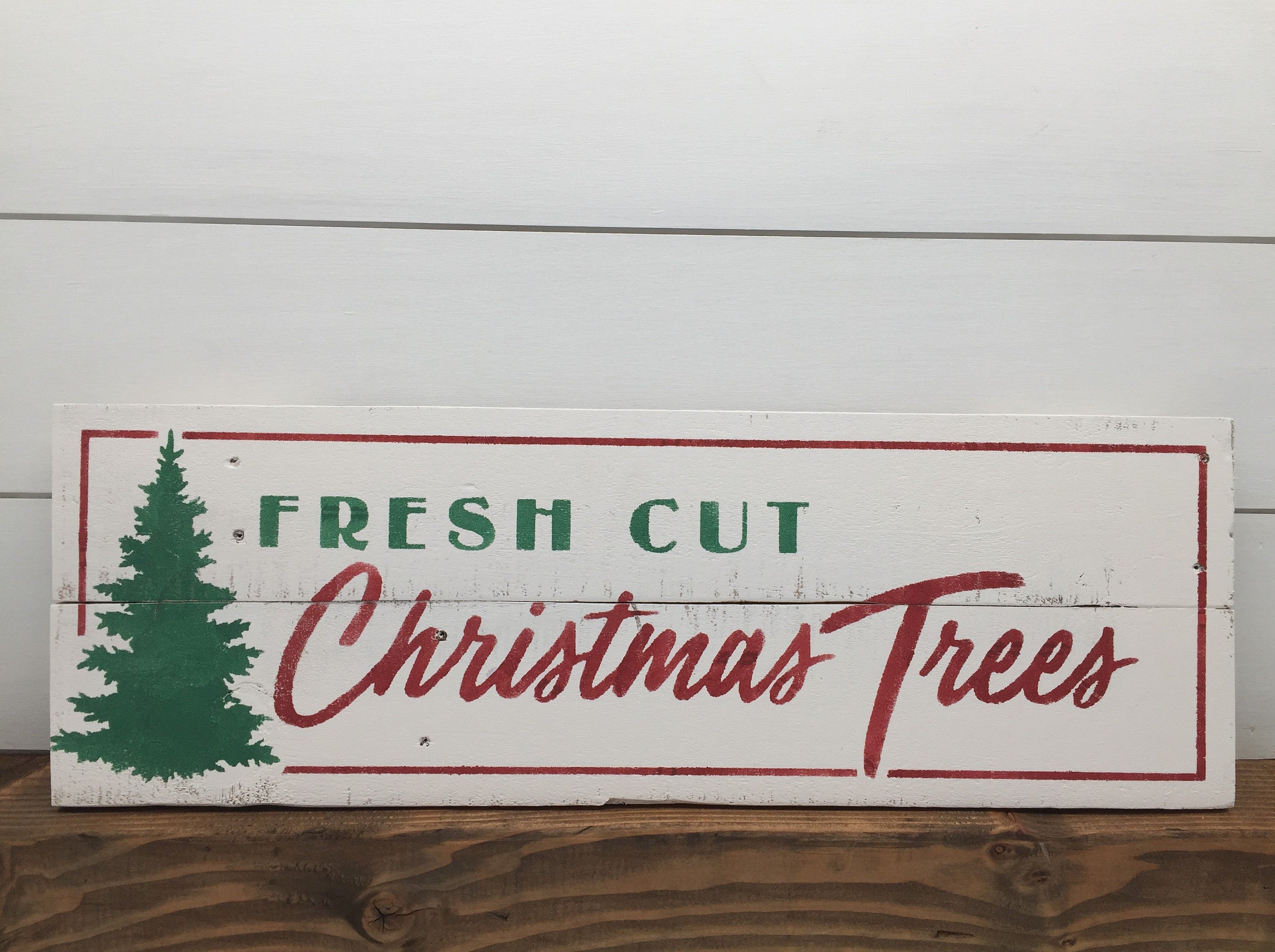 Fresh Cut Christmas Trees SignHoliday DecorHoliday Etsy