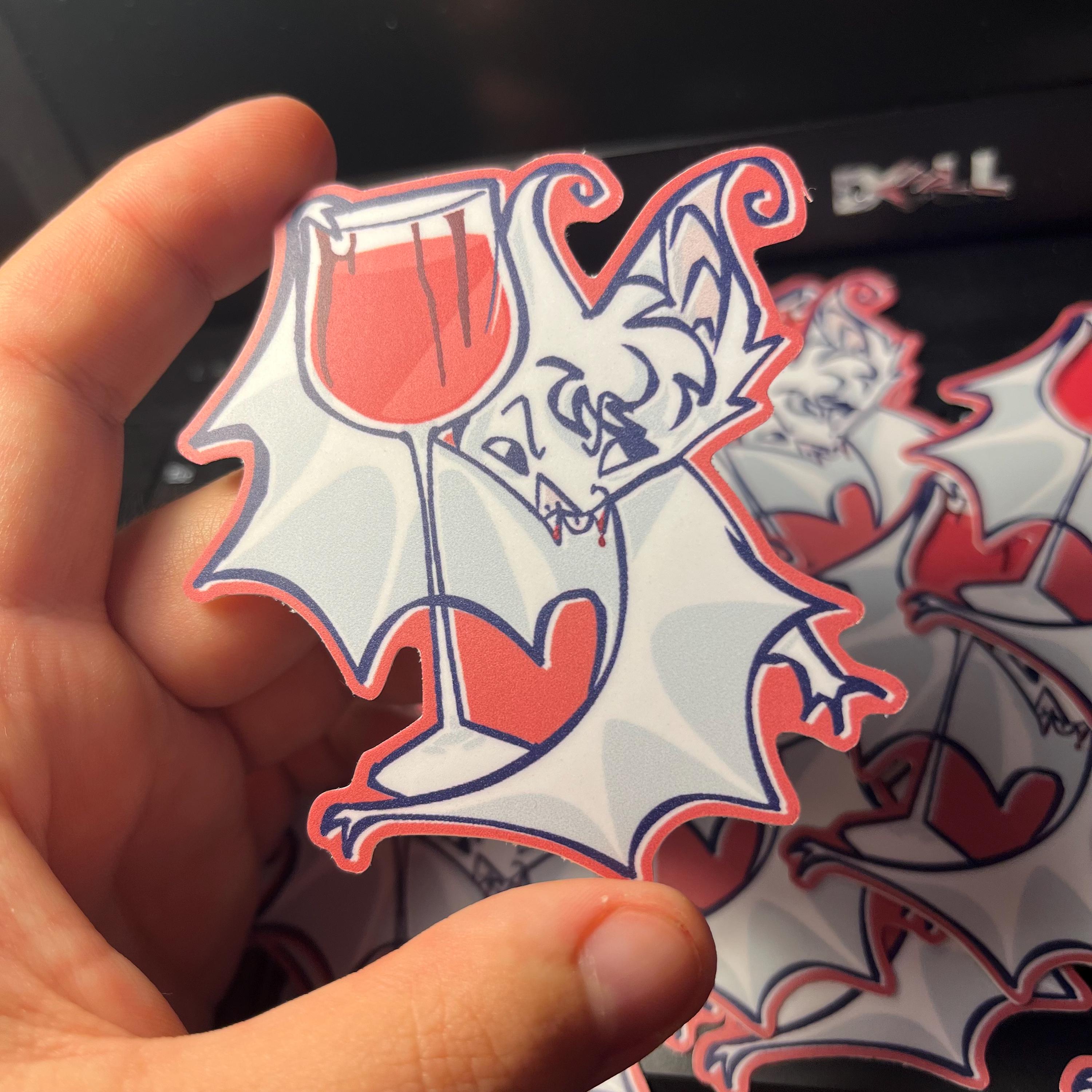 Batstarion & Wine | Vinyl Sticker - Etsy