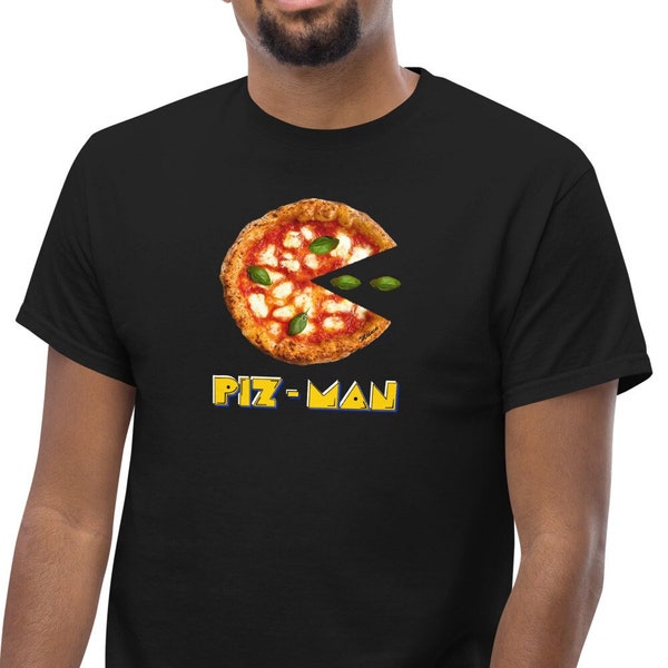 Piz Man Legend Arcade Food T-Shirt, Pizza-Liebhaber-Geschenk, Pac-Man-Liebhaber-Geschenk, Pac Man, Pizza-Shirt unisex