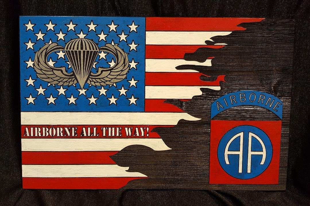 82nd Airborne Flag Plaque Etsy