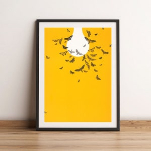 Yellow Light Bulb Print, Illustration, Abstract Print, Mid Century Modern Décor, contemporary wall art, Maximalist Art, Eclectic Art Print