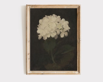 Dark Academia antieke olieverfschilderij kunst aan de muur, Moody Floral afdrukbare Wall Art, Dark Cottagecore Prints, donkere bloem digitale prints, Moody Art