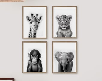 Safari Baby Animal Prints, Safari Animal Prints, Photo Animal Prints, Safari Nursery Décor, Safari Jungle Animals, Baby Nursery,