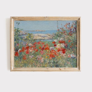 Garden by the Sea, Wildflowers by the Sea, Flower Wall Art, Floral Décor, Country Cottage, Cottagecore décor, Country Landscape, Printable