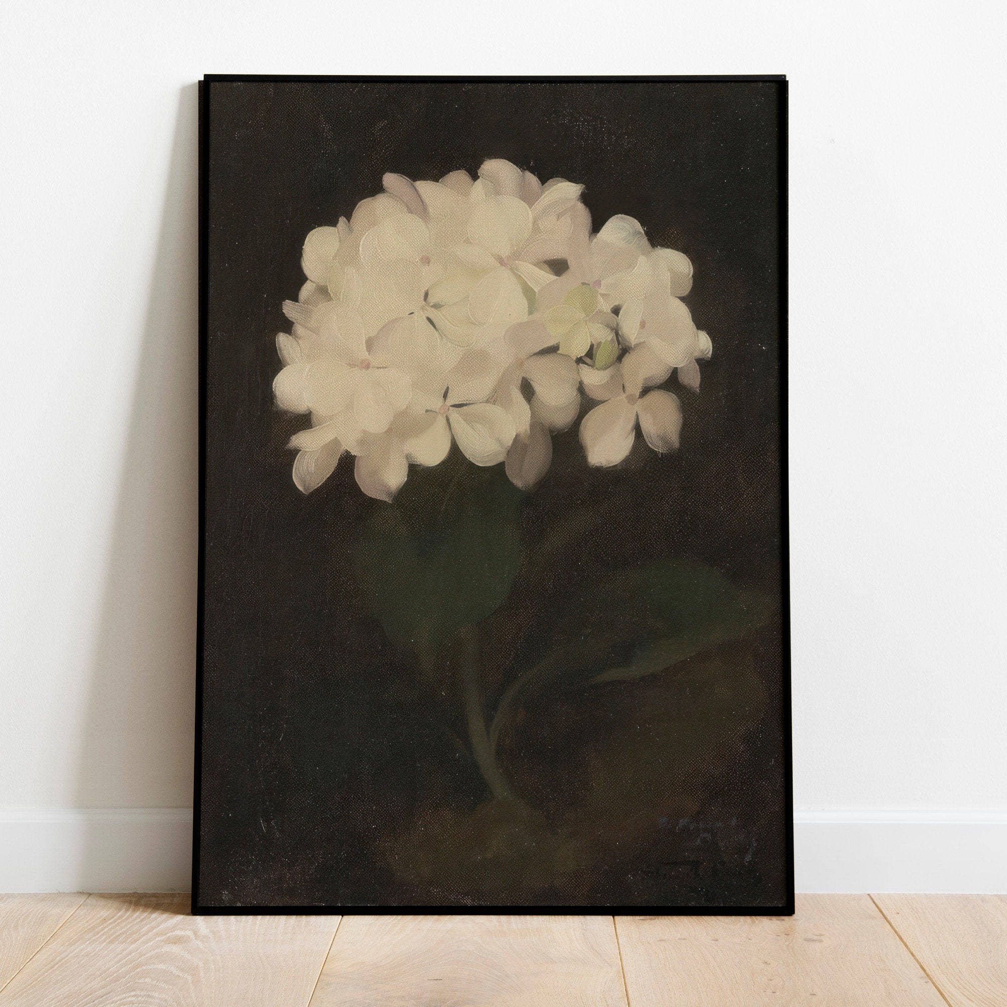 Dark Academia Antique Oil Painting Wall Art, Moody Floral Printable ...