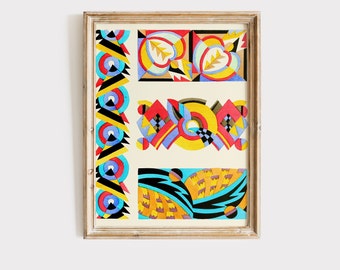 Maximalistische kunstprint, kleurrijke abstracte print, eclectische muurkunst, eclectische eigenzinnige muurkunst, afdrukbare posters, eclectisch interieurdecoratie