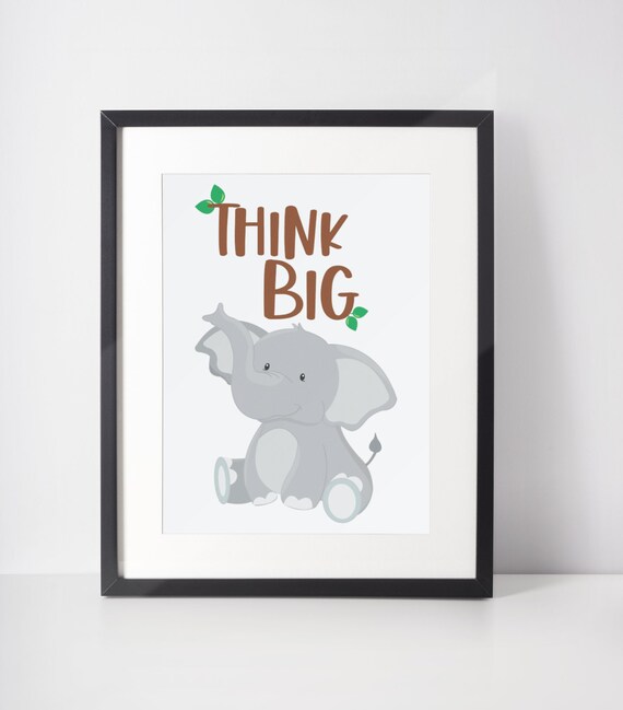Elephant Nursery Print Safari Animal Nursery Decor Elephant Etsy