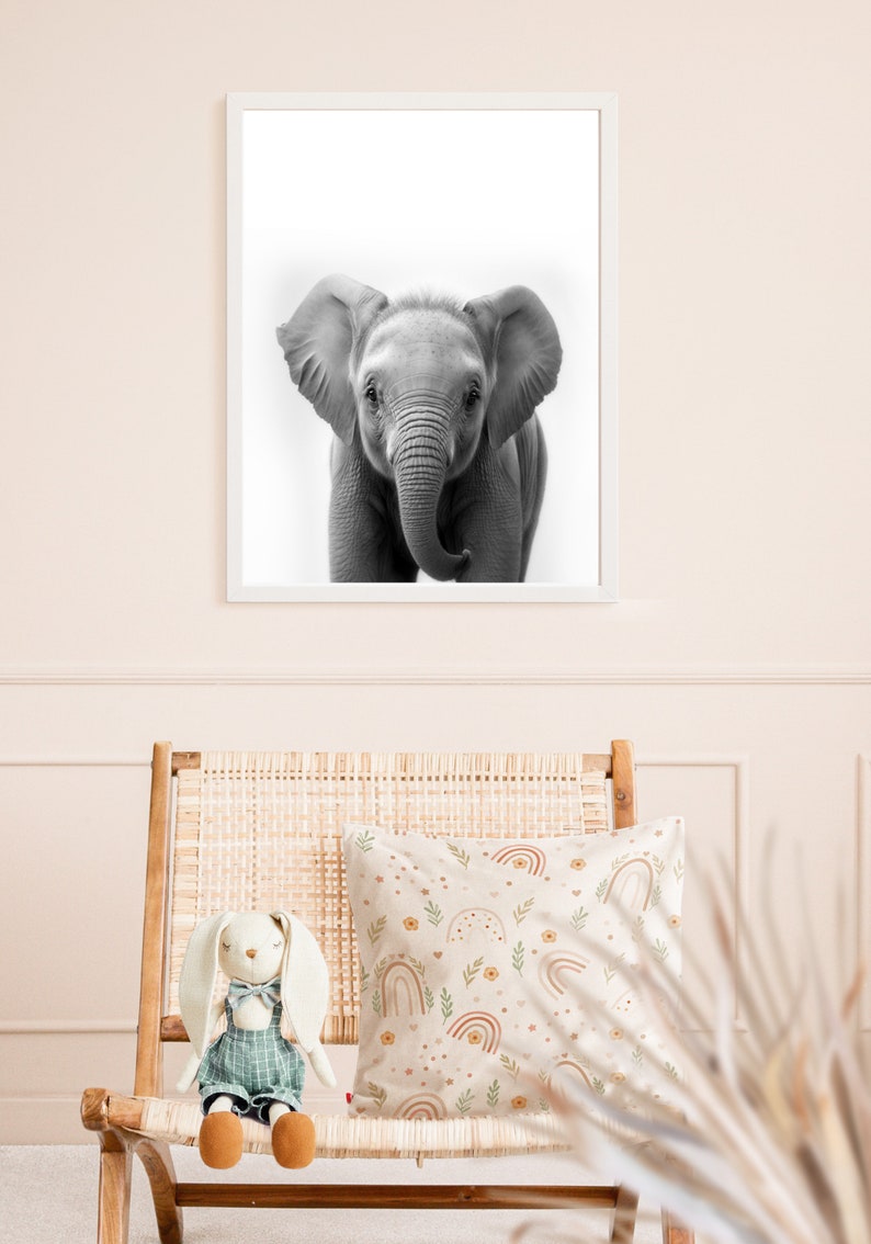 Baby Elephant Wall Décor, Printables Nursery, Safari Nursery Print ...