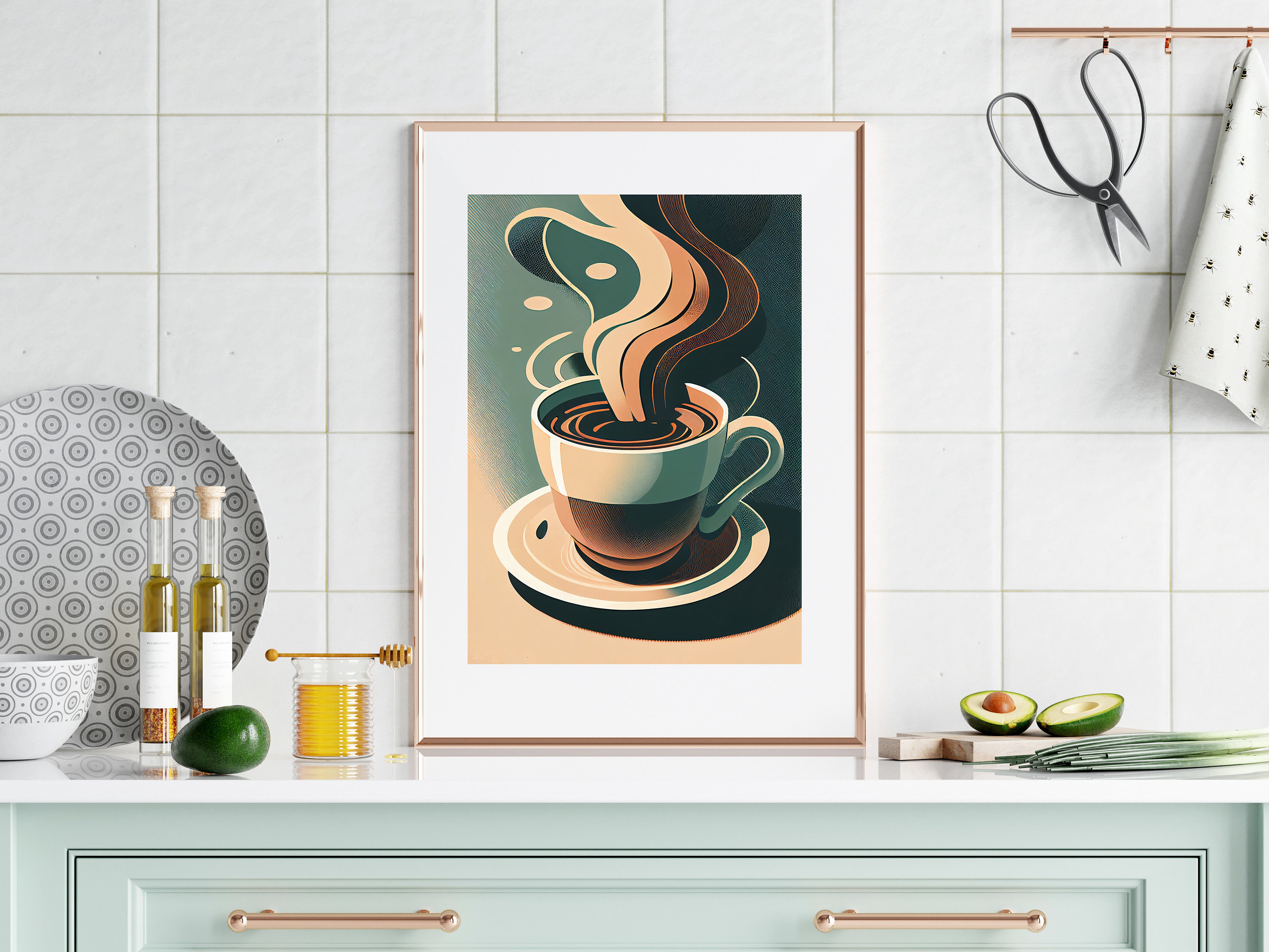 Coffee Wall Art, Midcentury Print, Coffee Art Poster, Coffee Shop Décor