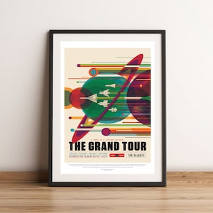 Nasa Grand Tour Poster, Space Wall Art, Space Illustration, Space Poster, PRINTABLE Educational Wall Art, Outer Space art, Classroom Decor,