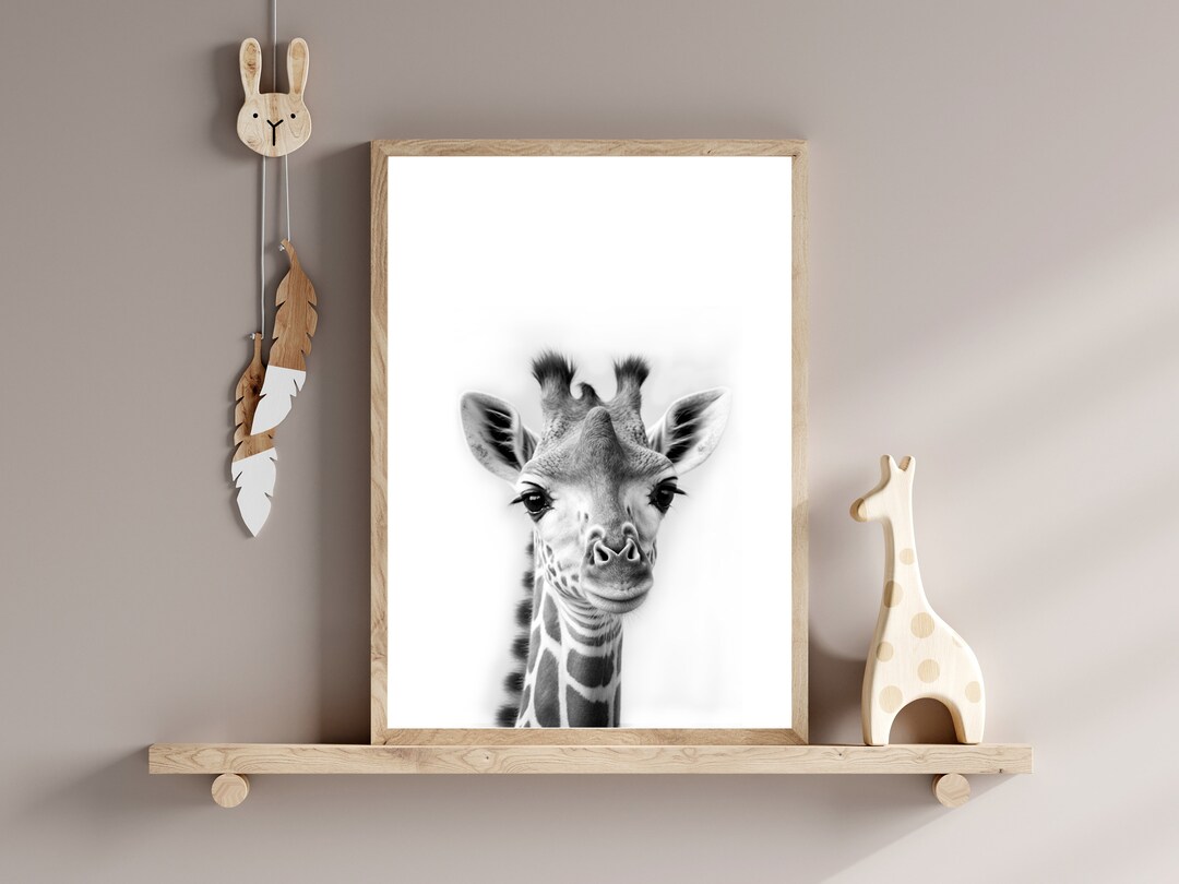 Baby Giraffe Wall Décor, Baby Giraffe Art, Printables Nursery, Safari